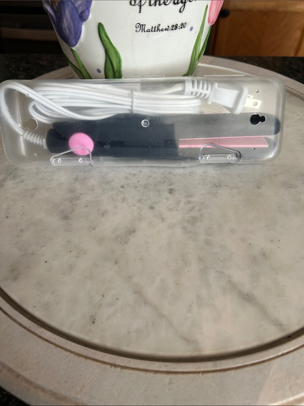 Pink & Black Mini Hair Straightener Flat Iron - Unbranded